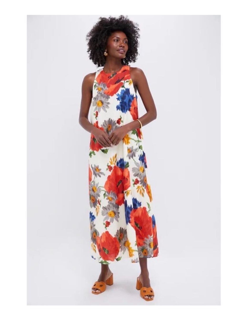 Tuckernuck Portia Linen Cotton dress in Crimson Poppy print - Picture 6 of 7